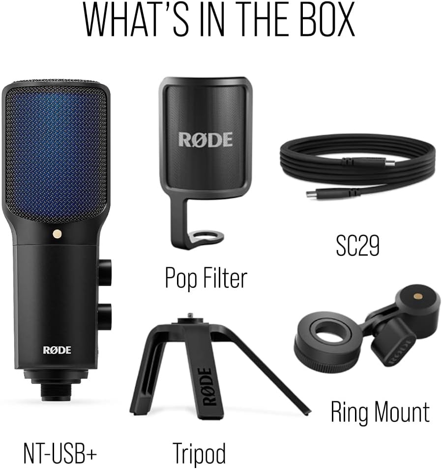 RØDE NT-USB PLUS ProfessionalGrade USB Condenser Microphone Black