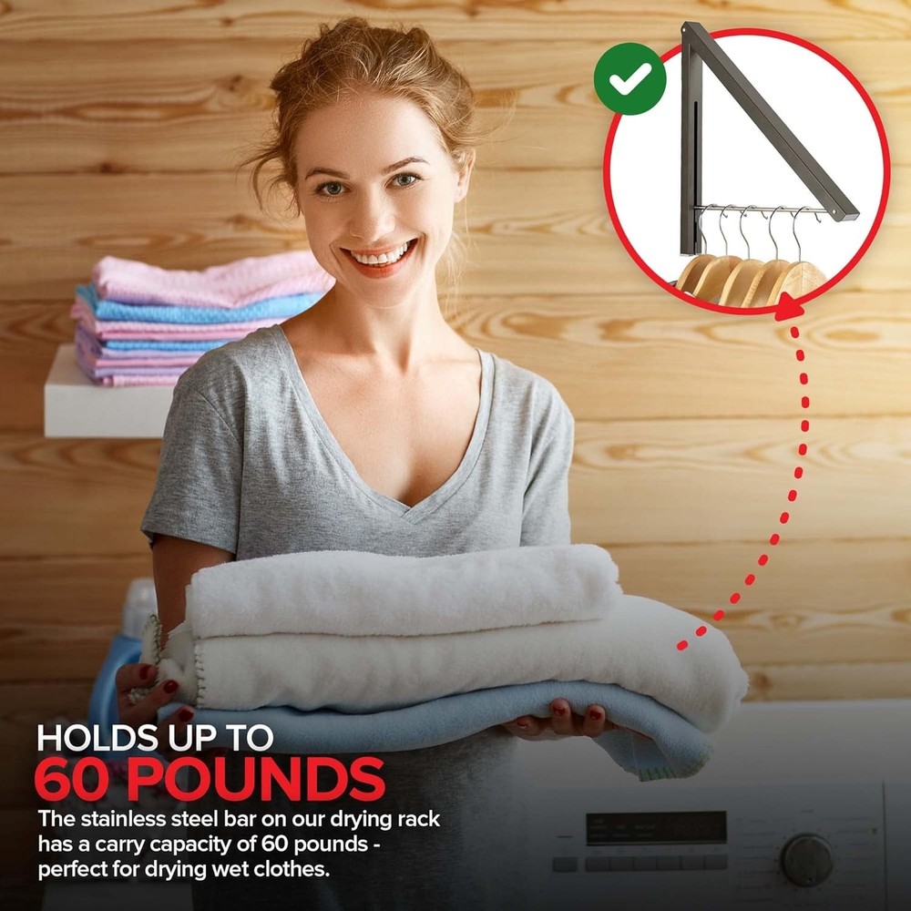 Space-Saving Aluminum Clothes Rack - Foldable and Rust Resistant Drying Solution