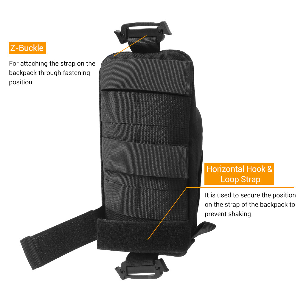 2 PCS Tactical Molle Pouch Backpack Shoulder Strap Accessory Pack Sundries Bags