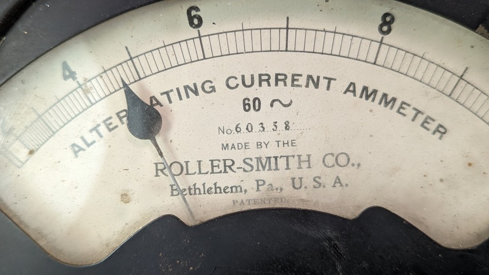 Roller Smith Alternating Current Ammeter Meter USA Untested Steampunk Style