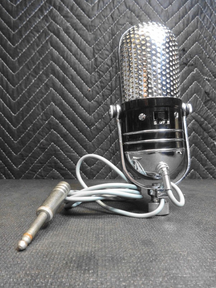 VINTAGE SHIELD M-102 PILL SHAPE CHROME MICROPHONE