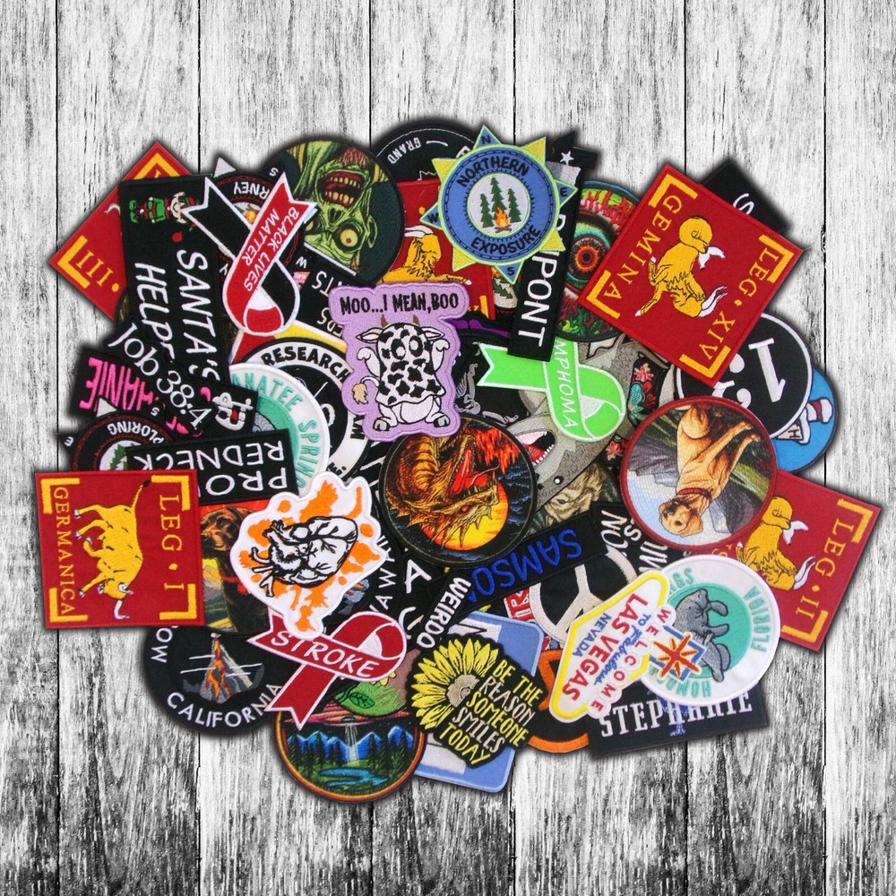 Custom Patch Name Tag Patch w/ Hook and Loop Fasteners or Iron on Embroidered