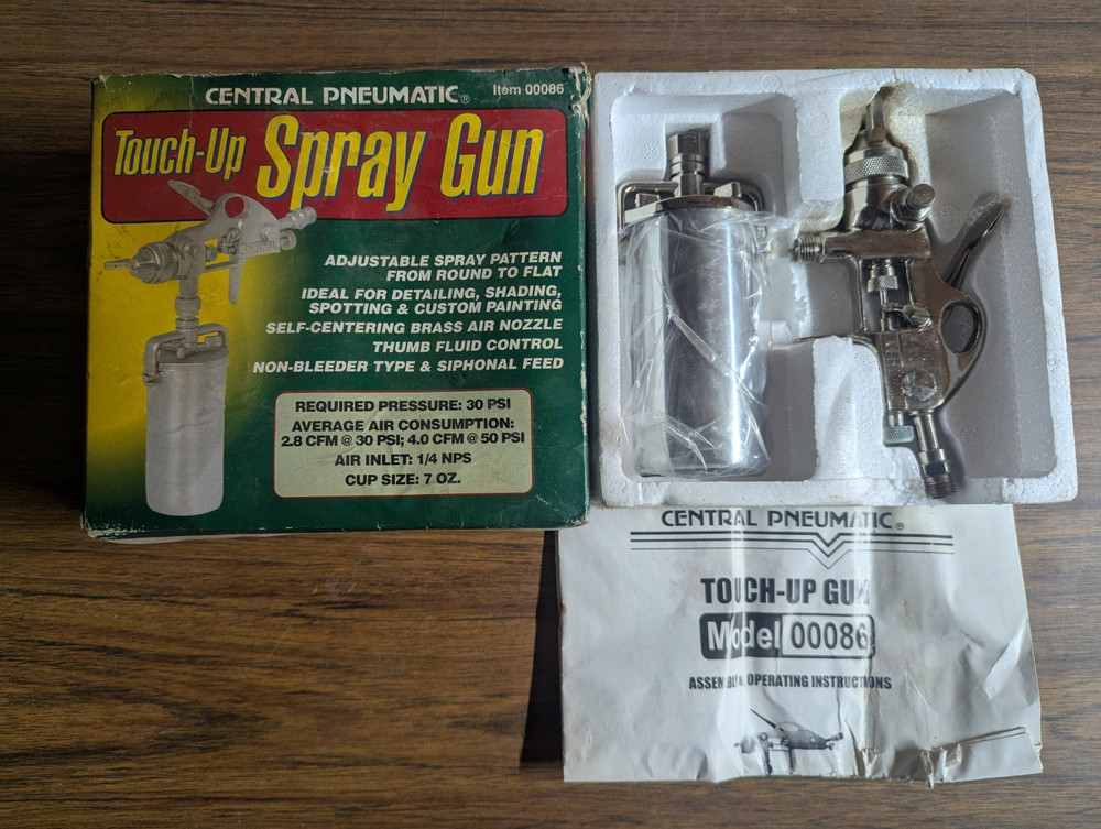 Central Pneumatic #00086 Touch-Up Spray Gun