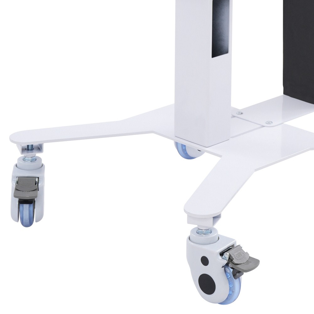 Rolling PC Cart Mobile Computer Workstation Stand Adjustable Desk For HomeOffice