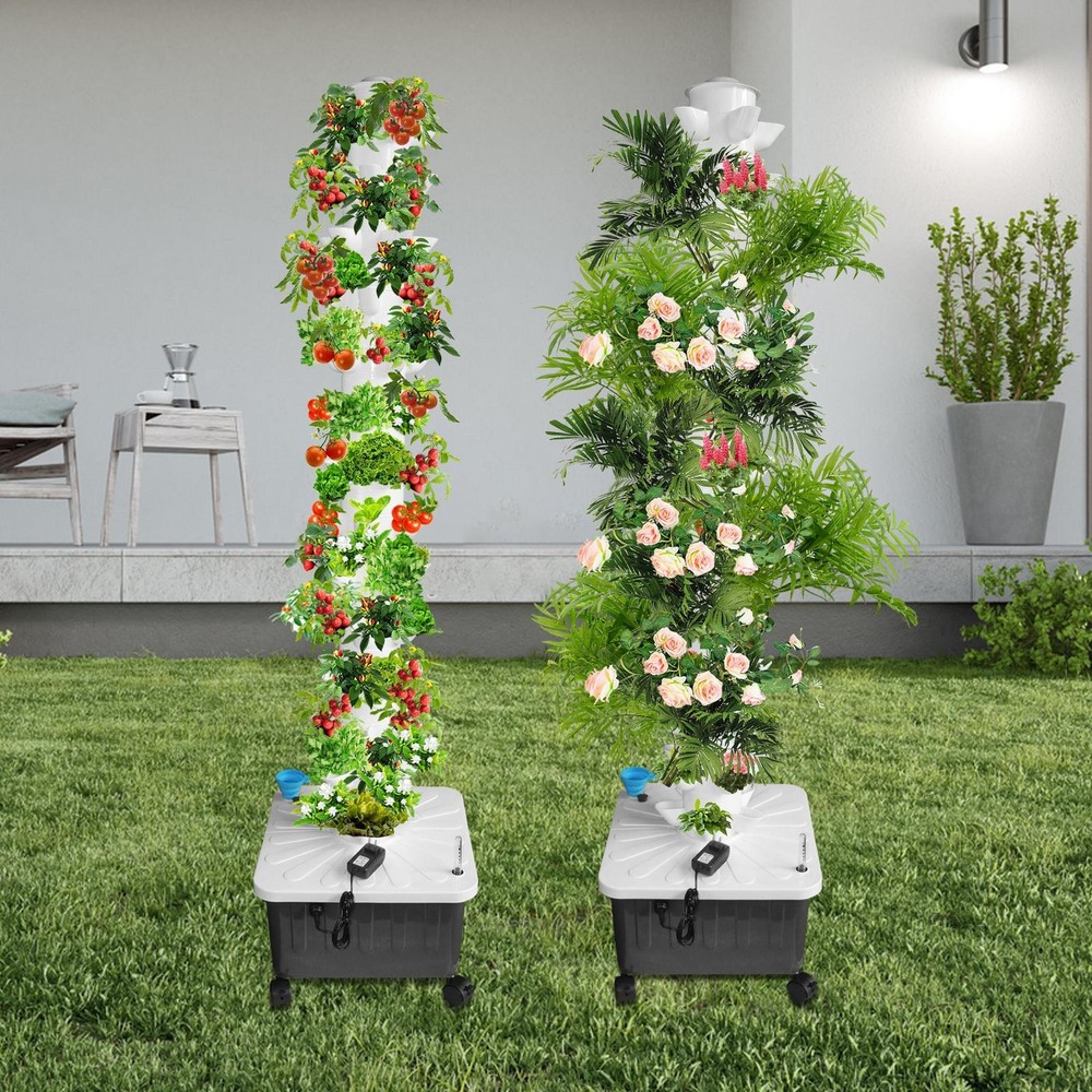 Vertical 70-Pots Hydroponics Tower Set Hydroponic Growing System Home Gardening