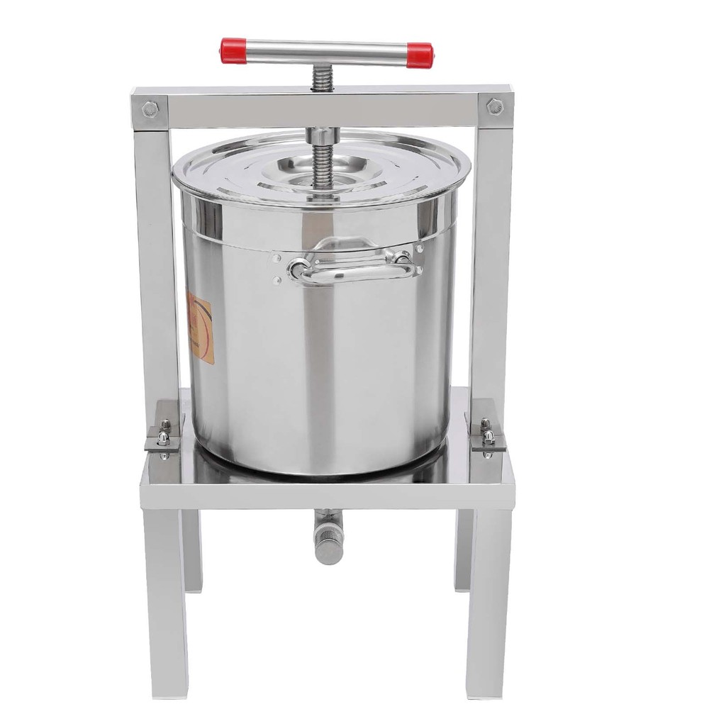 Grape Press 3.5 Gallon Stainless Steel Fruit Wine Press with Height Adjustable