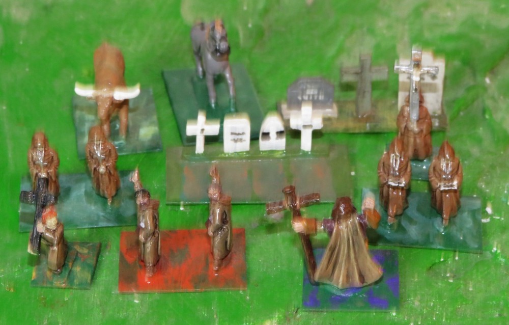 15mm miniatures, painted, HOLY, priests, graves, and more