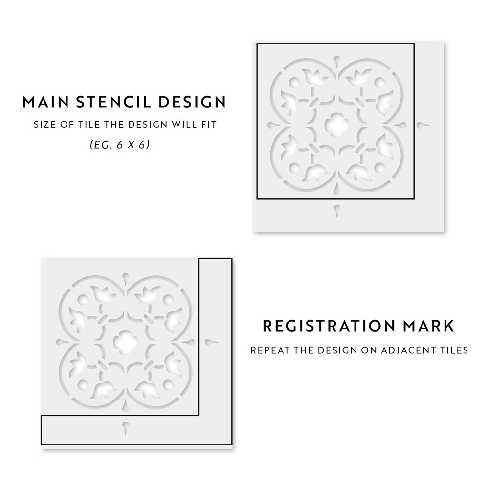 Ursula Tile Stencil - Durable & Reusable Mylar Stencils