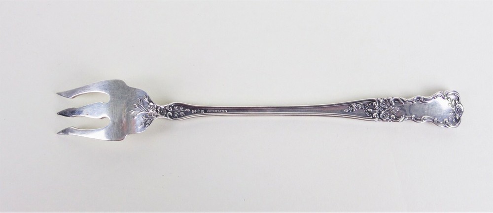 Sterling Silver Gorham Buttercup Cocktail Fork Flatware Monogram M Patent 1900