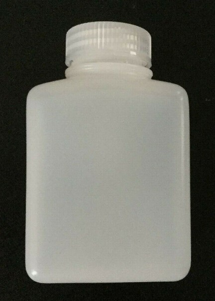 Nalgene Rectangular Plastic Sample Lab Reagent Bottle 250ml 8oz Wide Mouth HDPE