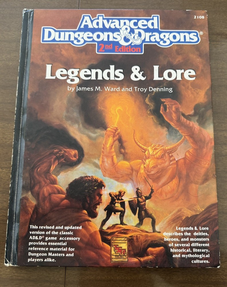 Advanced Dungeons & Dragons AD&D 2nd Edition Legends & Lore TSR 2108 1990