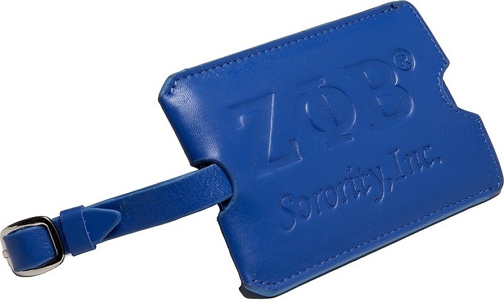 Zeta Phi/&Phi; Beta Leather Luggage ID Tag [Royal Blue]