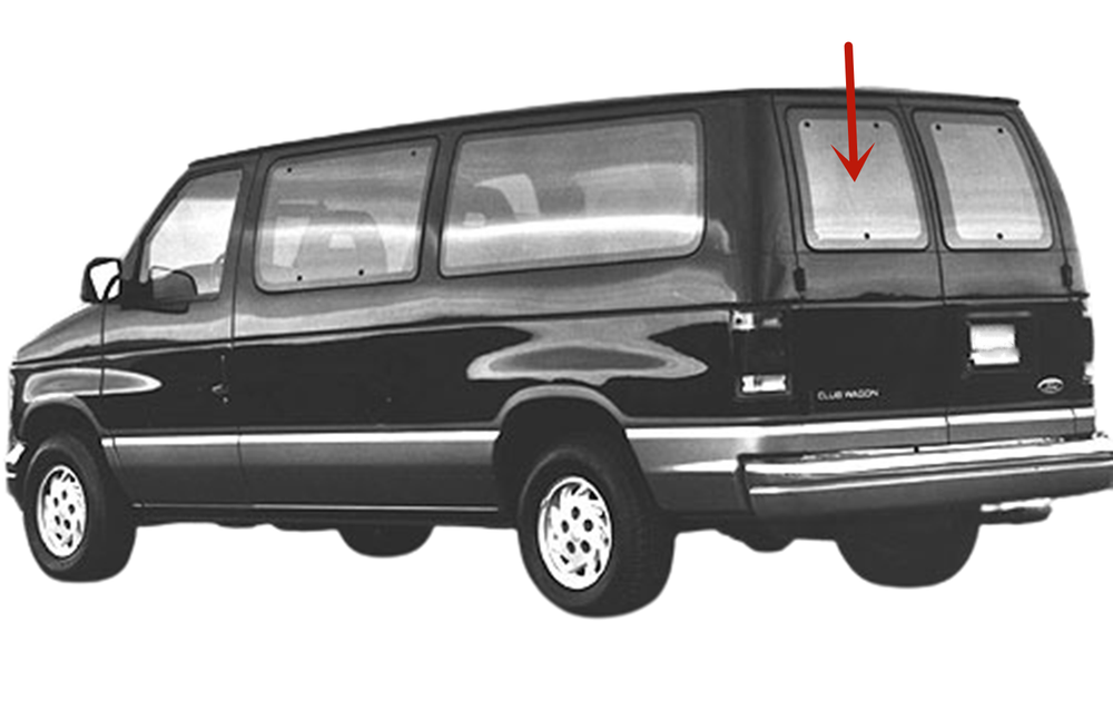 Fits 1992-1995 Ford Econoline Van Back Glass Driver Side Left Window Movable