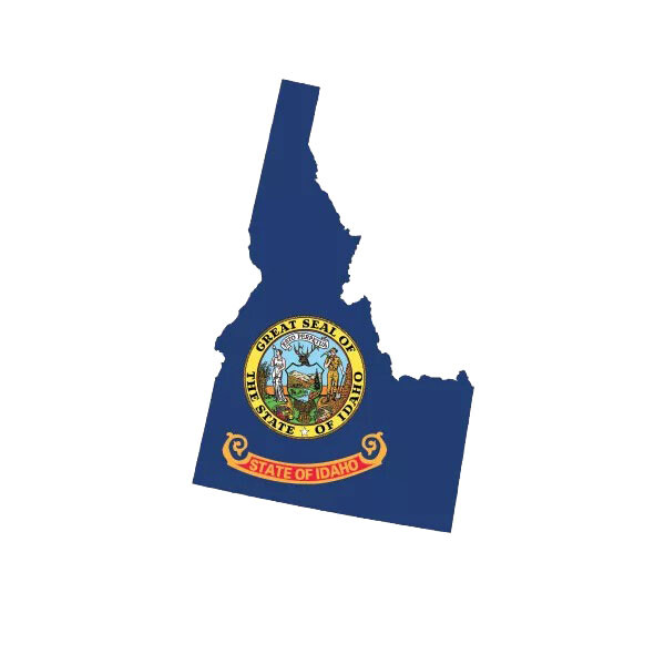 Idaho State Shaped Flag Sticker Decal