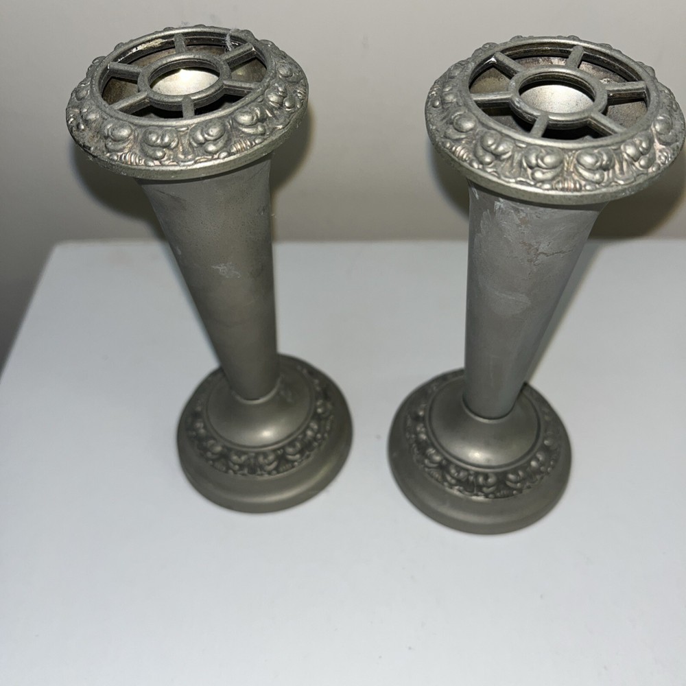 Antique Silver Plated Rose Holders