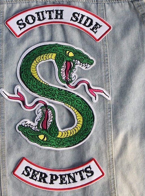 Riverdale Southside Serpent 4 Piece Iron On Large Jacket & Shoulder Patch Set