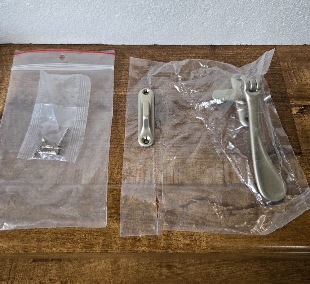 Flat Handle Window Casement Latch Set Silver Plated Right or Left Installation