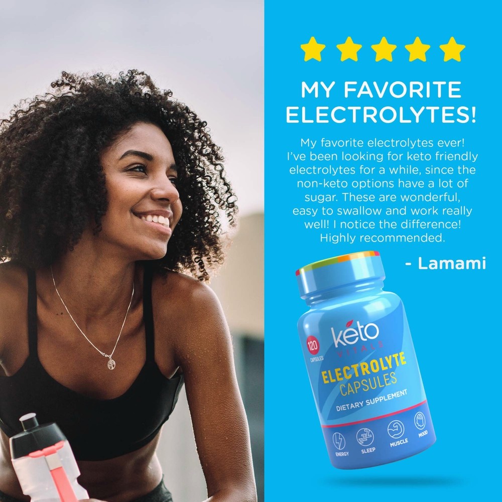 Keto Vitals Electrolyte Capsules Original Tablets for Hydration 120ct