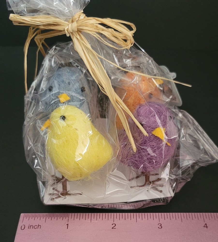 Felted Wool Easter Chicks Colorful