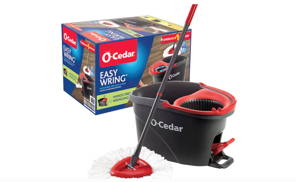 O-Cedar EasyWring Microfiber Spin Mop and Bucket System - Red