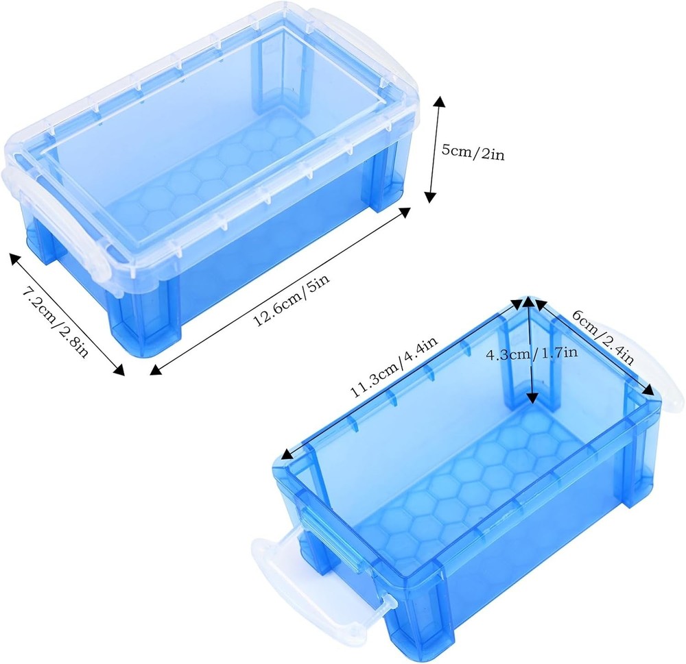 Small Plastic Box, 5" X 2.8" X 2" Stackable Mini Storage Box with Lid, Clear ...