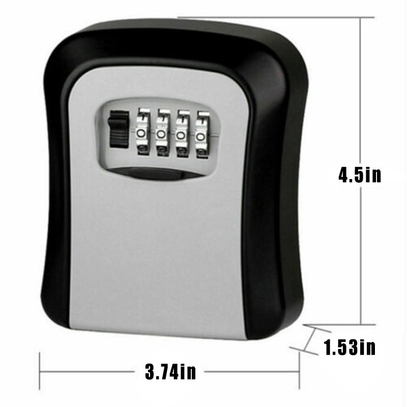 Wall Mounted Key Safe Box with 4-Digit Combination Lock and Waterproof