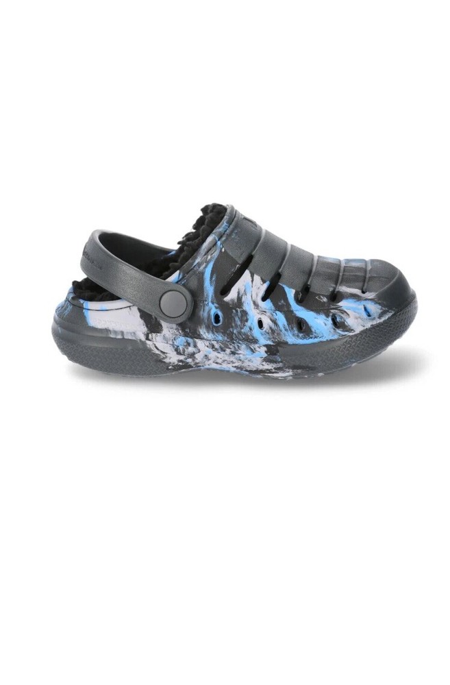 Rugged Shark Boys Casual Lined Clogs Black Blue Size 12 ($)