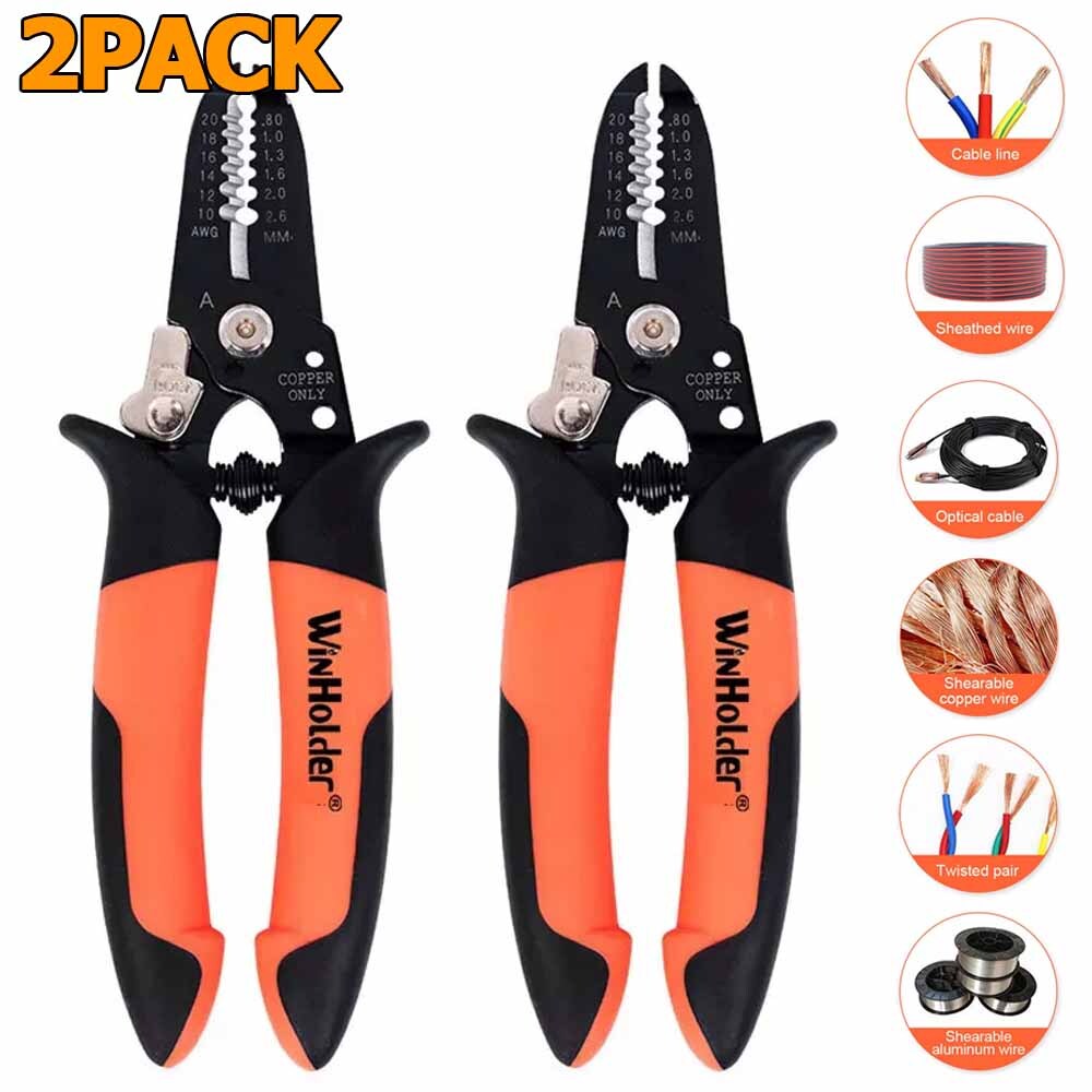2Pcs Wire Crimping Tool Multi-Tool Cable Stripper Cutter Crimper Plier Hand Tool
