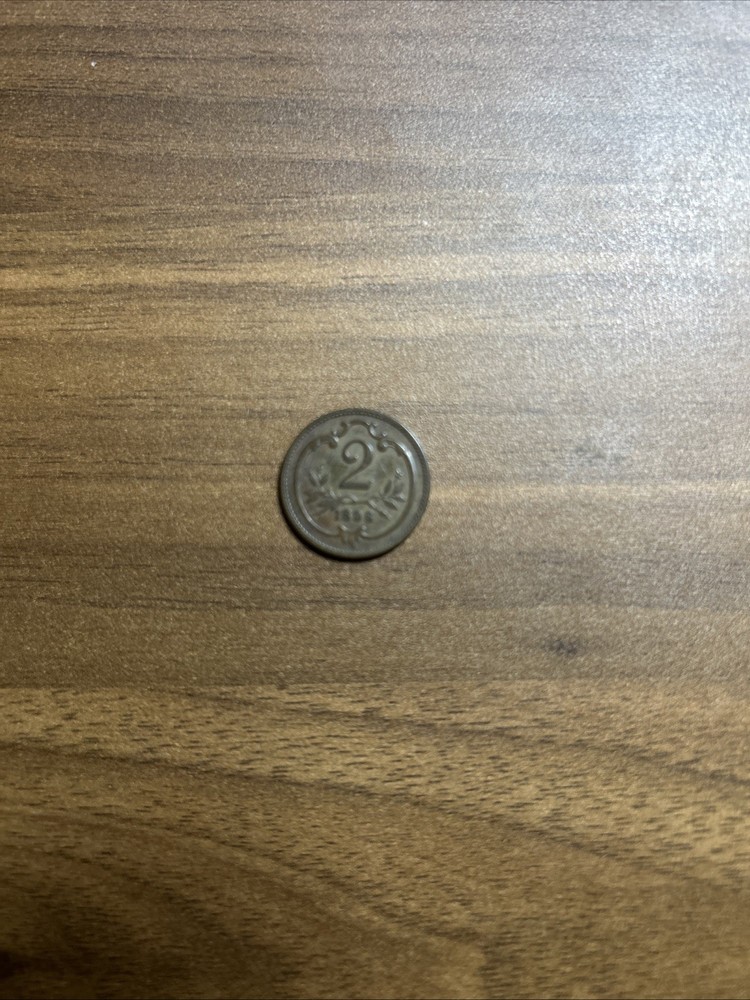 1898 Austrian Empire 2 Hellers Coin