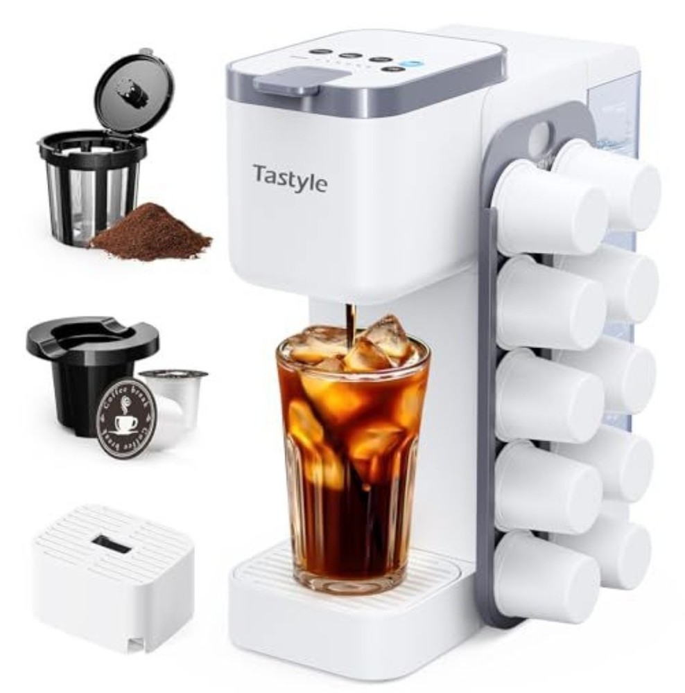 Tastyle Coffee Maker 330CH with Side Pod Storage - White!