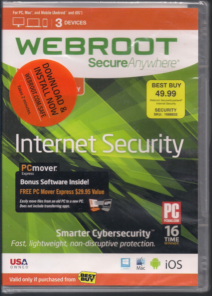 Webroot SecureAnywhere Internet Security - Full Version for Windows & Mac...