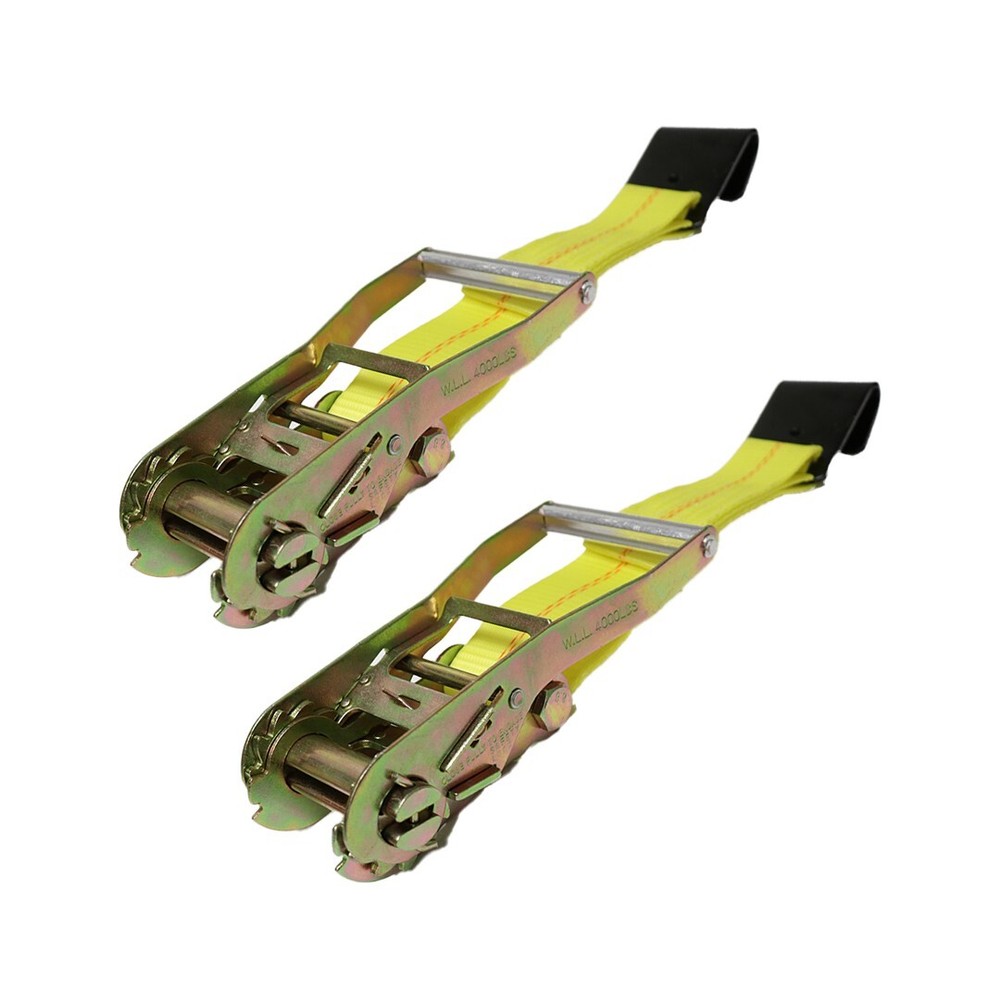 Boxer 2" x 1 FT Flat Hook Ratchet Replacement End 2 Pack - Wide Handle