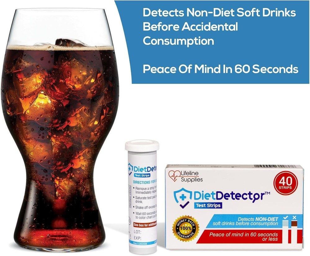 40 Disposable Diet Drink Testing Strips - Assure Sugar-Free Beverages Anywhere