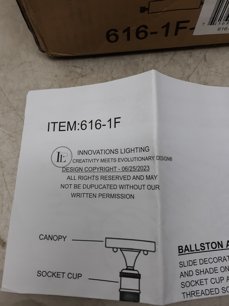 Innovations Lighting 616-1F-BB One Light Semi-Flush Mount – Brass Finish