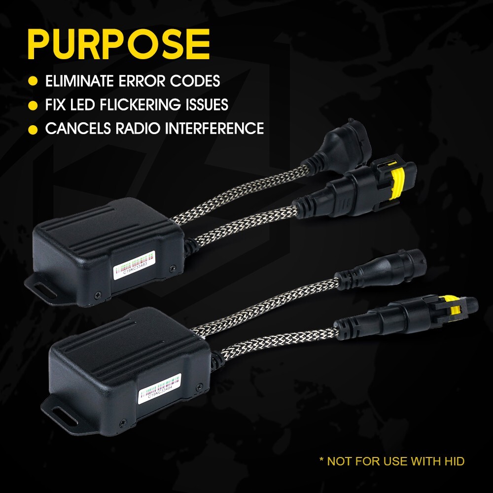 Xprite H8 H9 H11 LED Headlight Canbus Anti Flicker Resistor Canceller Decoder