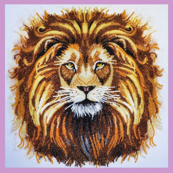 Bead embroidery kit King of beasts hand embroidery needlework kit