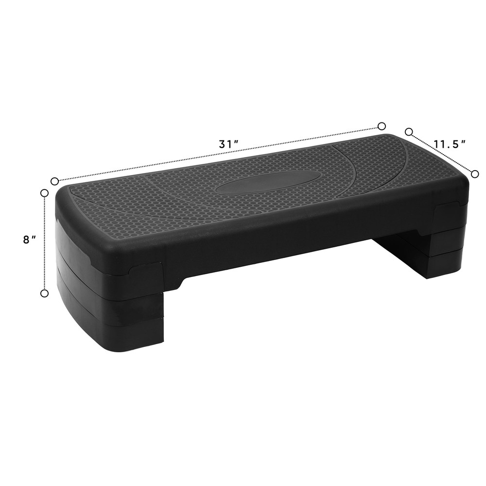 BalanceFrom Fitness Adjustable Workout Step Platform Trainer w/Raisers(Open Box)