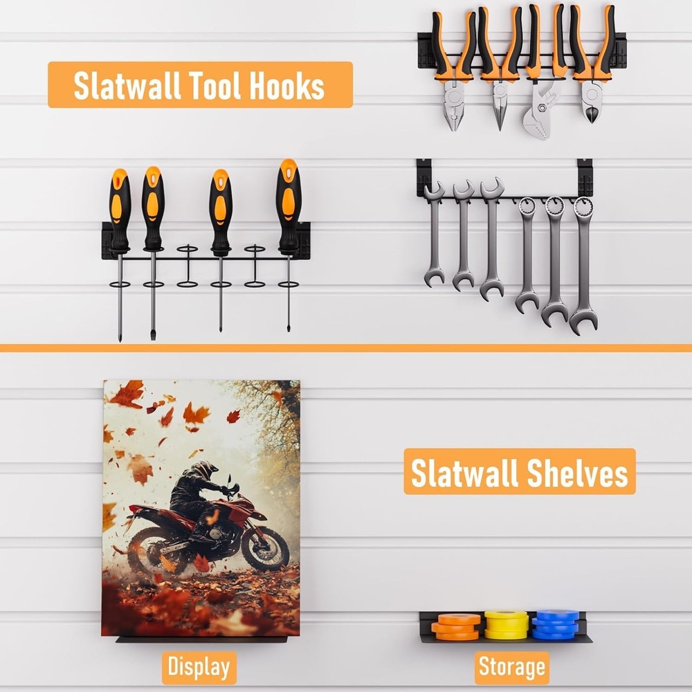 Multi-Piece Slatwall Accessories for Home Organization with Easy Installation