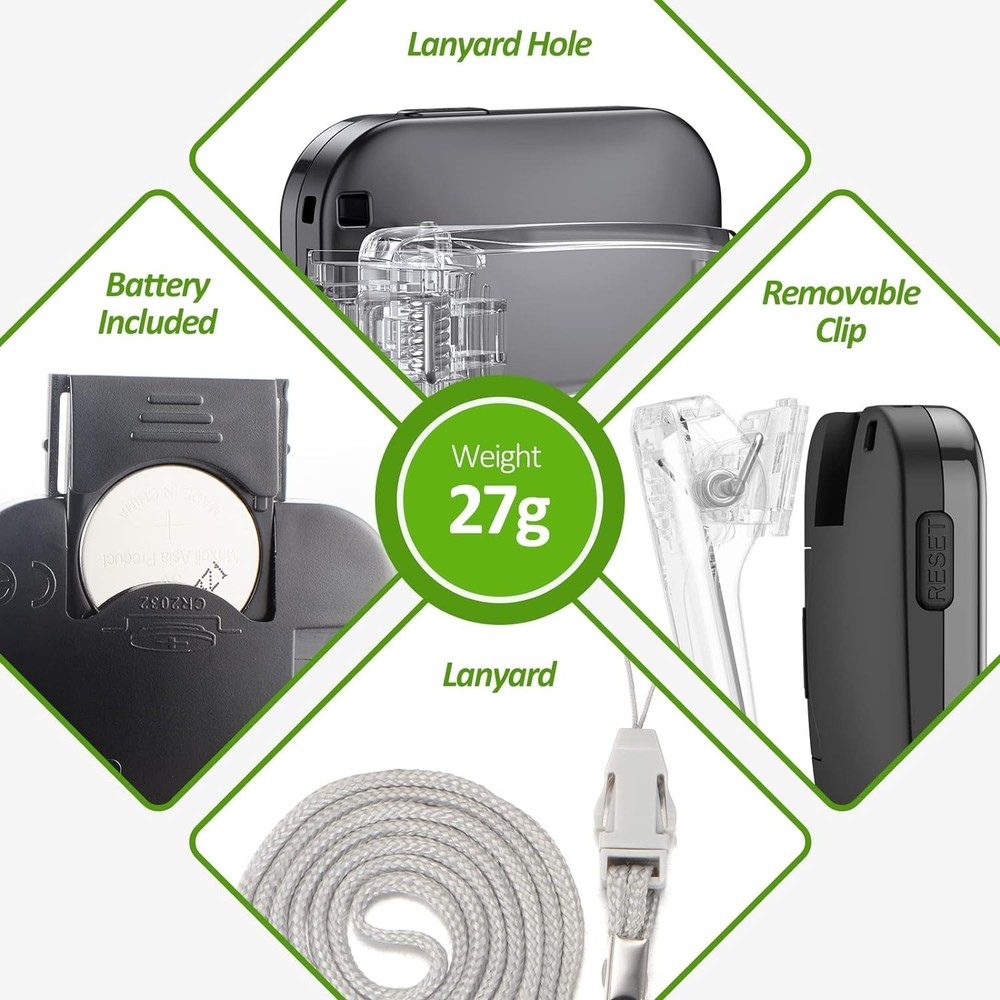 Simple Pedometer for Walking, Accurate Step Tracker with Carabiner, 3D Step Coun