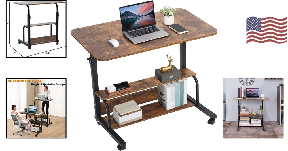 Durable Modern Computer Desk with Adjustable Height - Perfect for Work & Play
