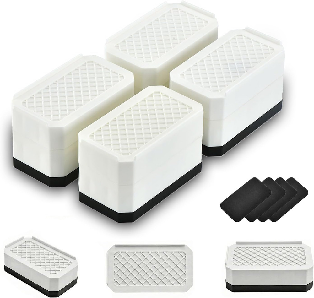 Rectangle Bed Risers Furniture Risers Heavy-Duty Rectangular Adjustable Block Li