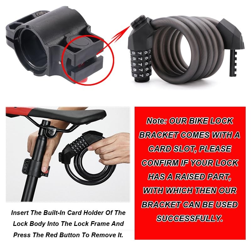 SquEqu 2 Pack Bike Lock Mounting Bracket Holder Frame Mount Replacement Black