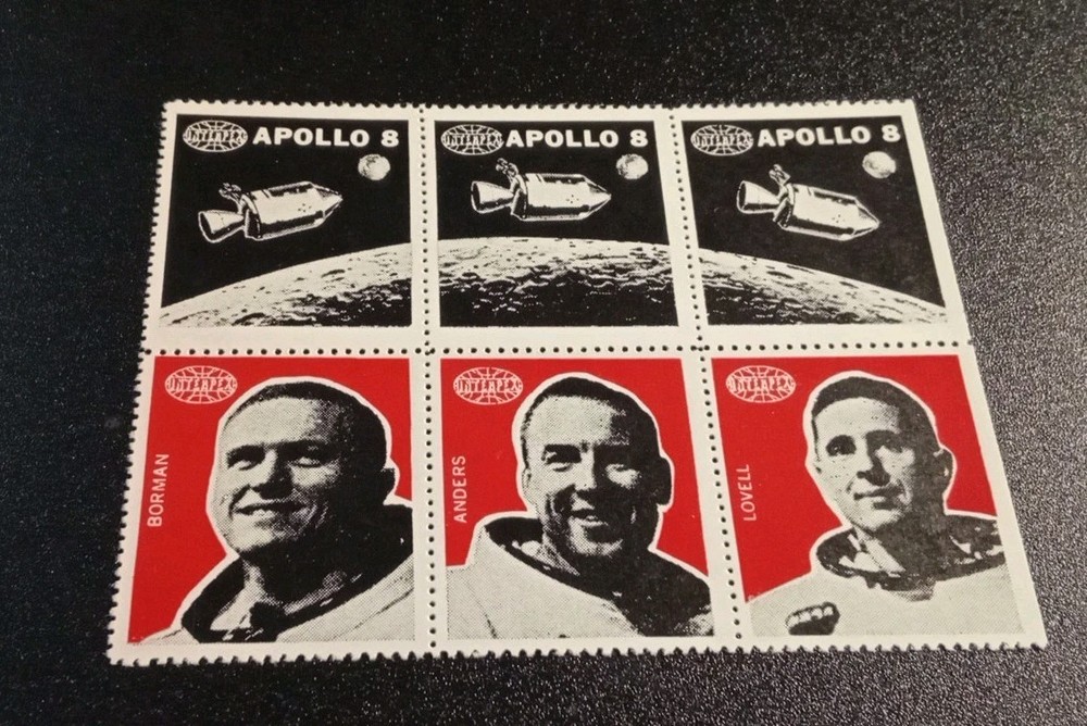 Apollo 8 Moon Orbit Mission Borman Lovell Anders Error 1968 Poster Stamps (6)