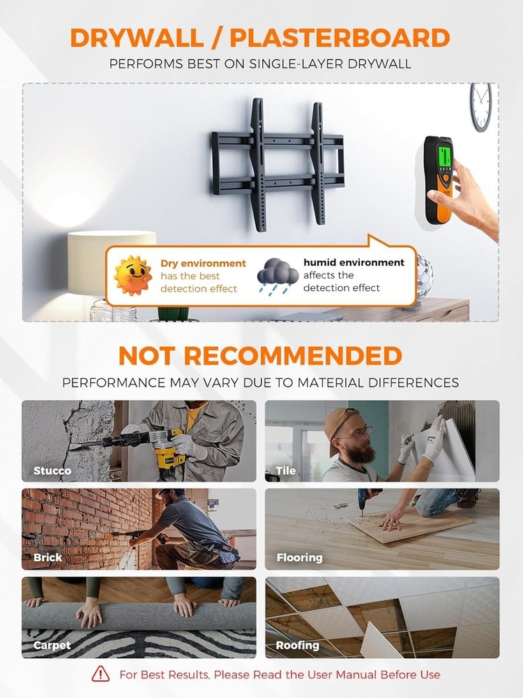 User-Friendly LCD Stud Finder with Multi-Mode Detection - Ideal for DIY Projects