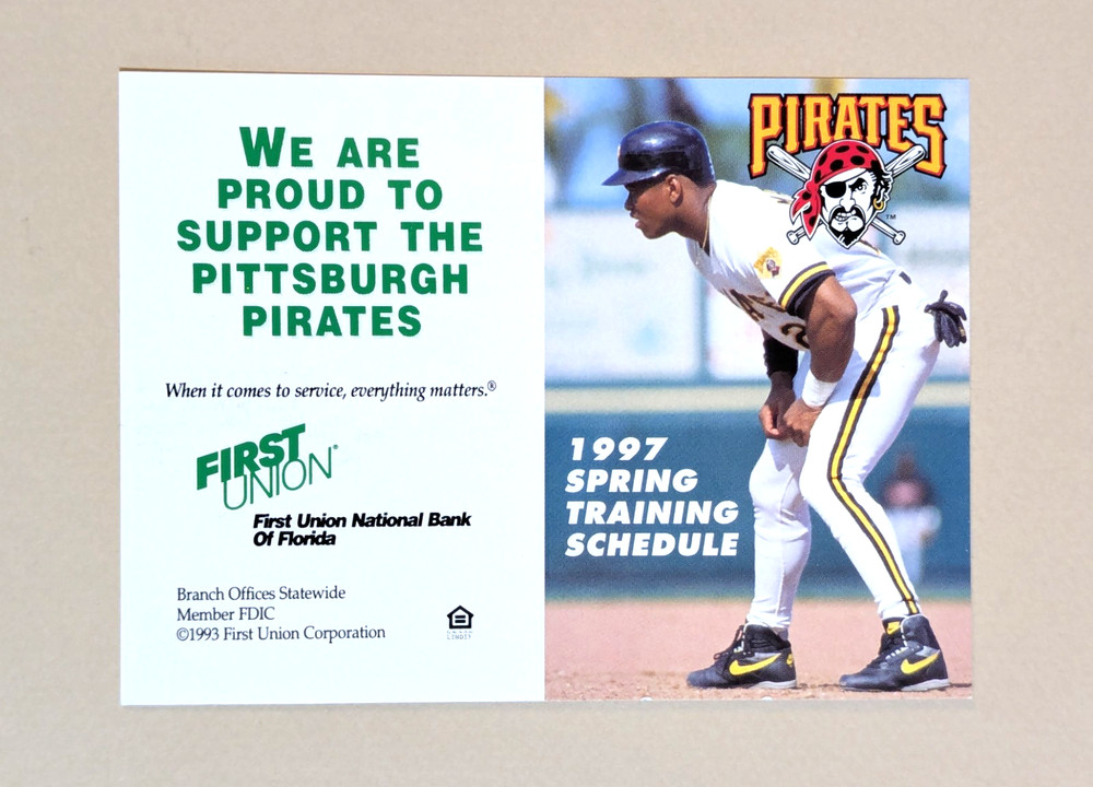 Pocket Schedule - 1997 Pittsburgh Pirates Baseball Spring Training ⚾️⚾️🏴‍☠️