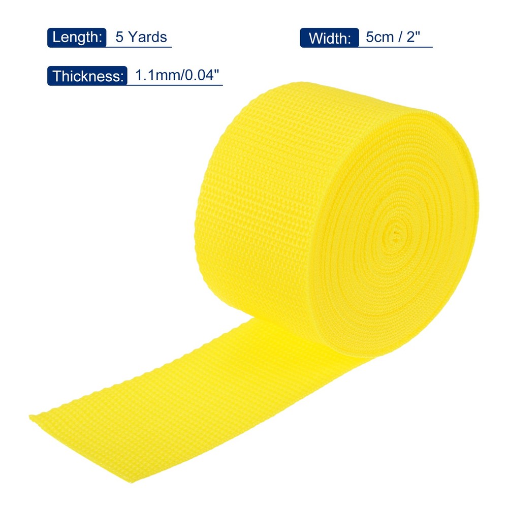 Lightweight Polypropylene Webbing Strap 5cm 5 Yard Lemon Yellow