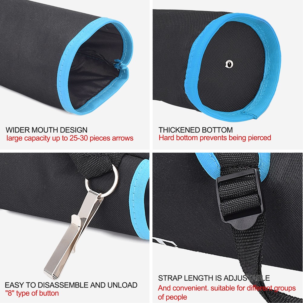 New Adjustable Quivers Arrows Holder Bag for Bow Target Practicing - 1X BLUE
