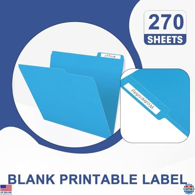 File Folder, PANDRI 270 Pack Colored File Folder, 1/3 Cut Tabs, Letter Size,