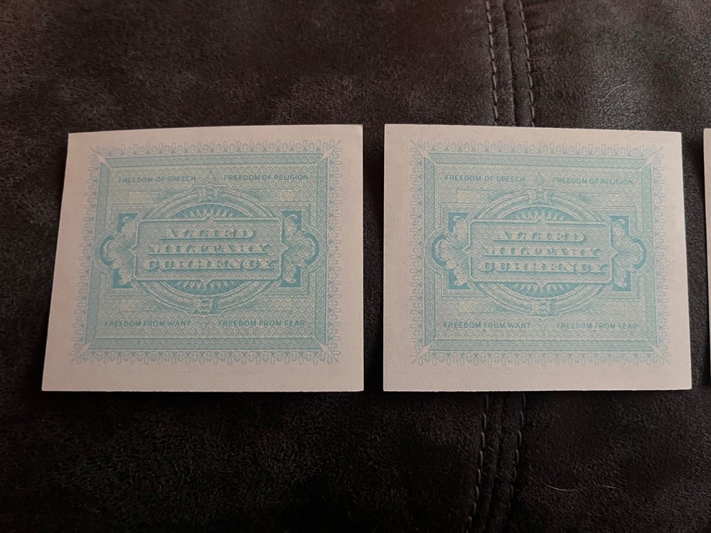 Three Consecutive Serial # 1943 A Italy 10 Lire P M19 Uncirculated