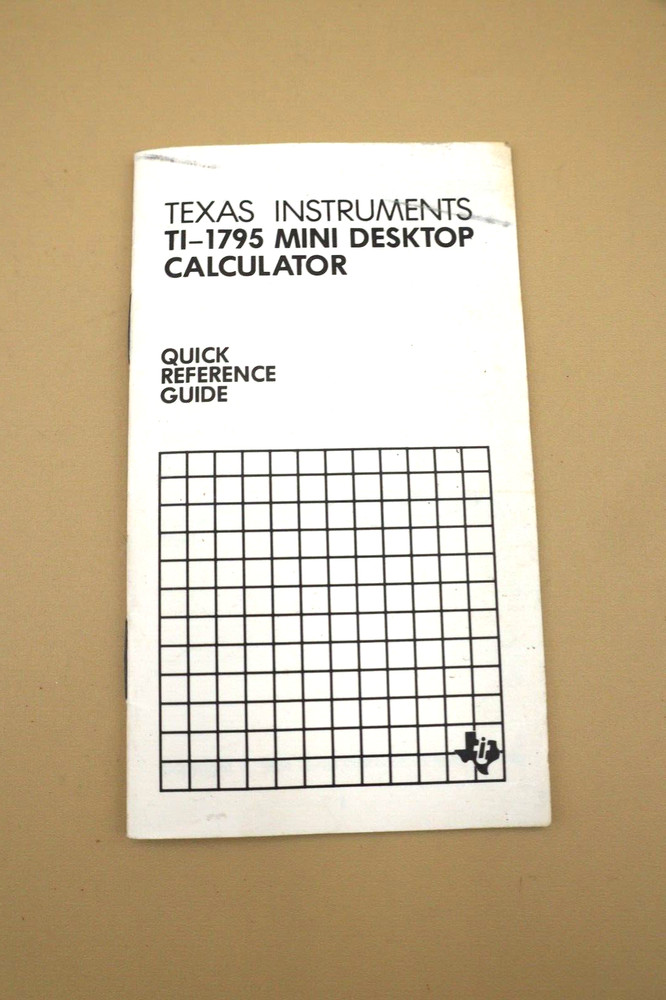 Texas Instruments TI-1795 Mini Calculator Manual/ quick Reference Guide- Dut's